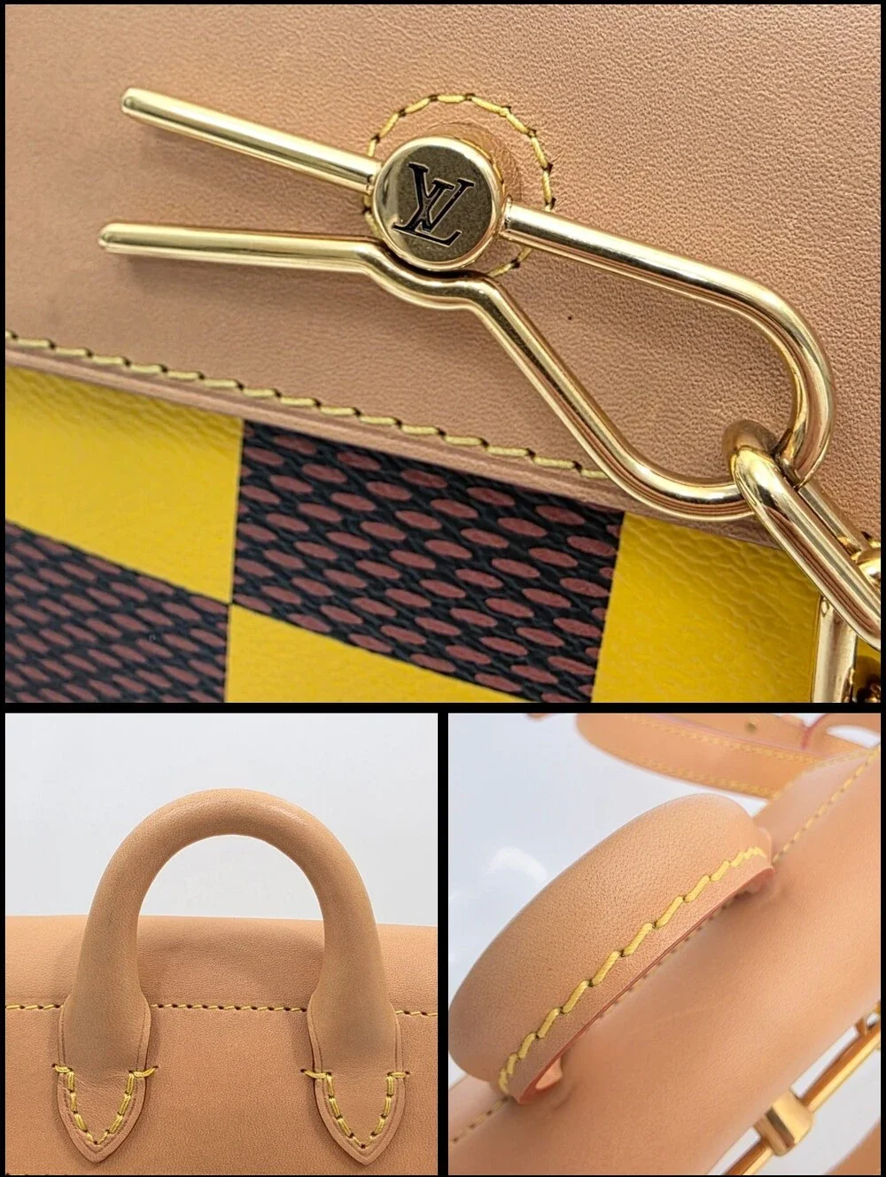 Louis Vuitton Nano Steamer Damier Pop Yellow N40536 Crossbody Bag